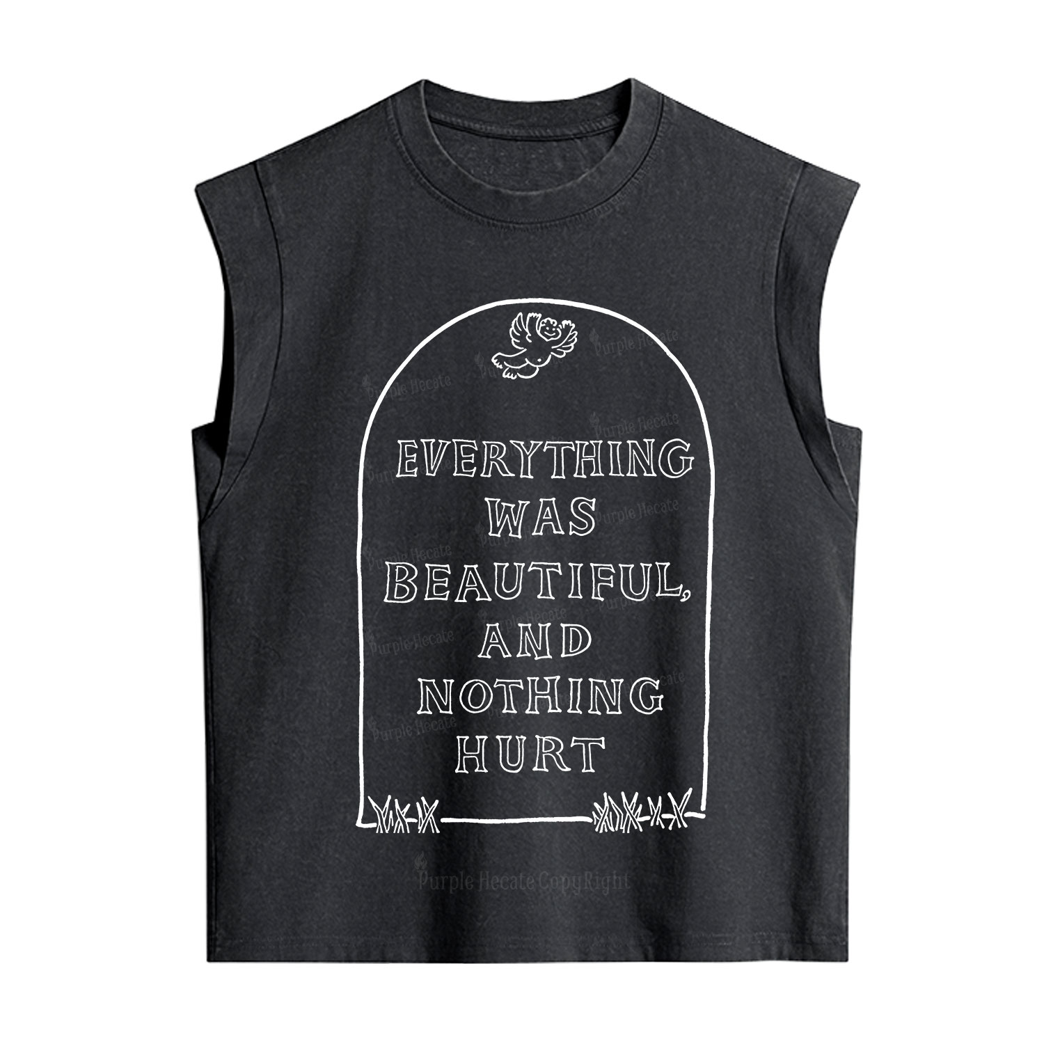 Purplehecate Everything Was Beautiful Grav Vintage Washed Tank