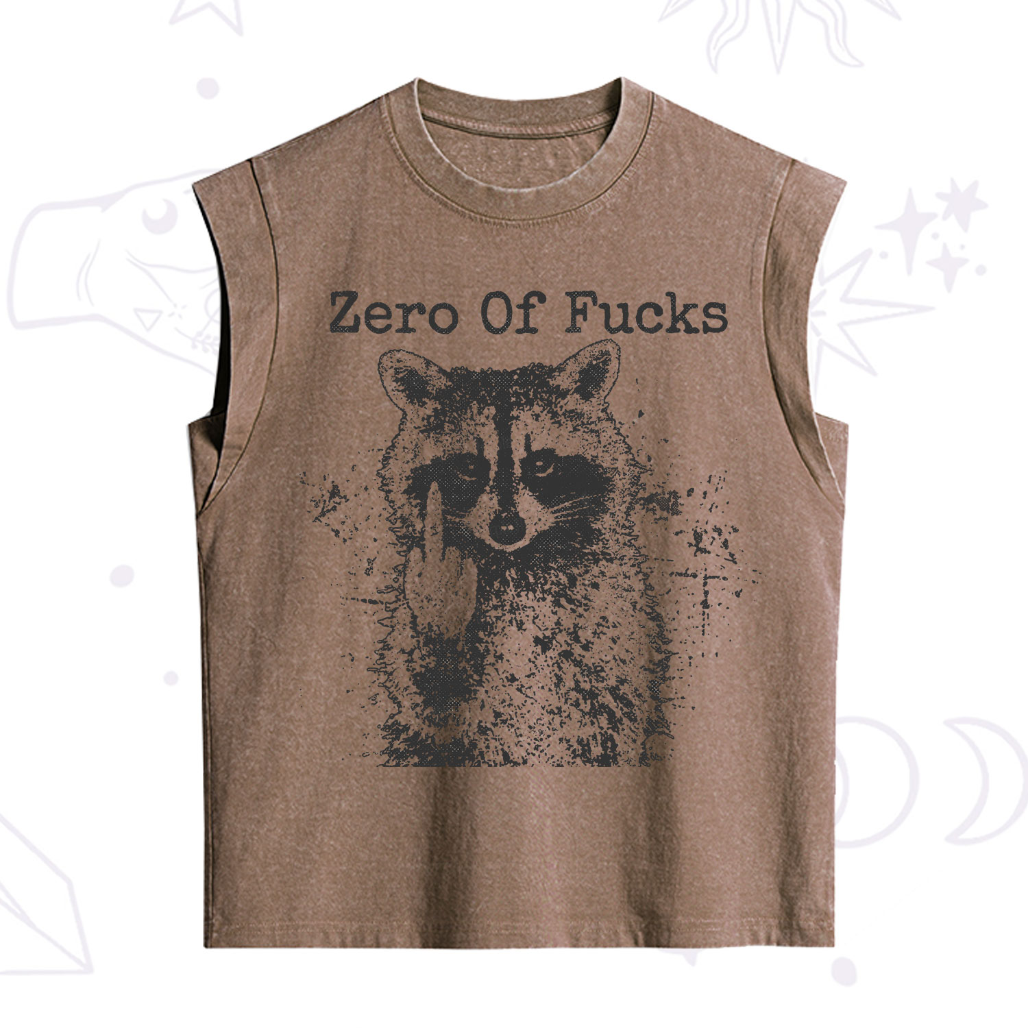 Purplehecate Zero Of Fucks Raccoon Vintage Washed Tank