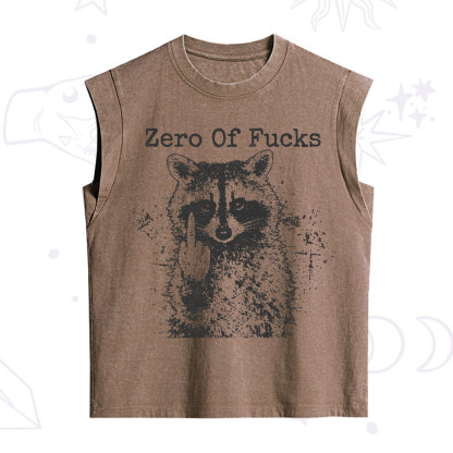 Purplehecate Zero Of Fucks Raccoon Vintage Washed Tank