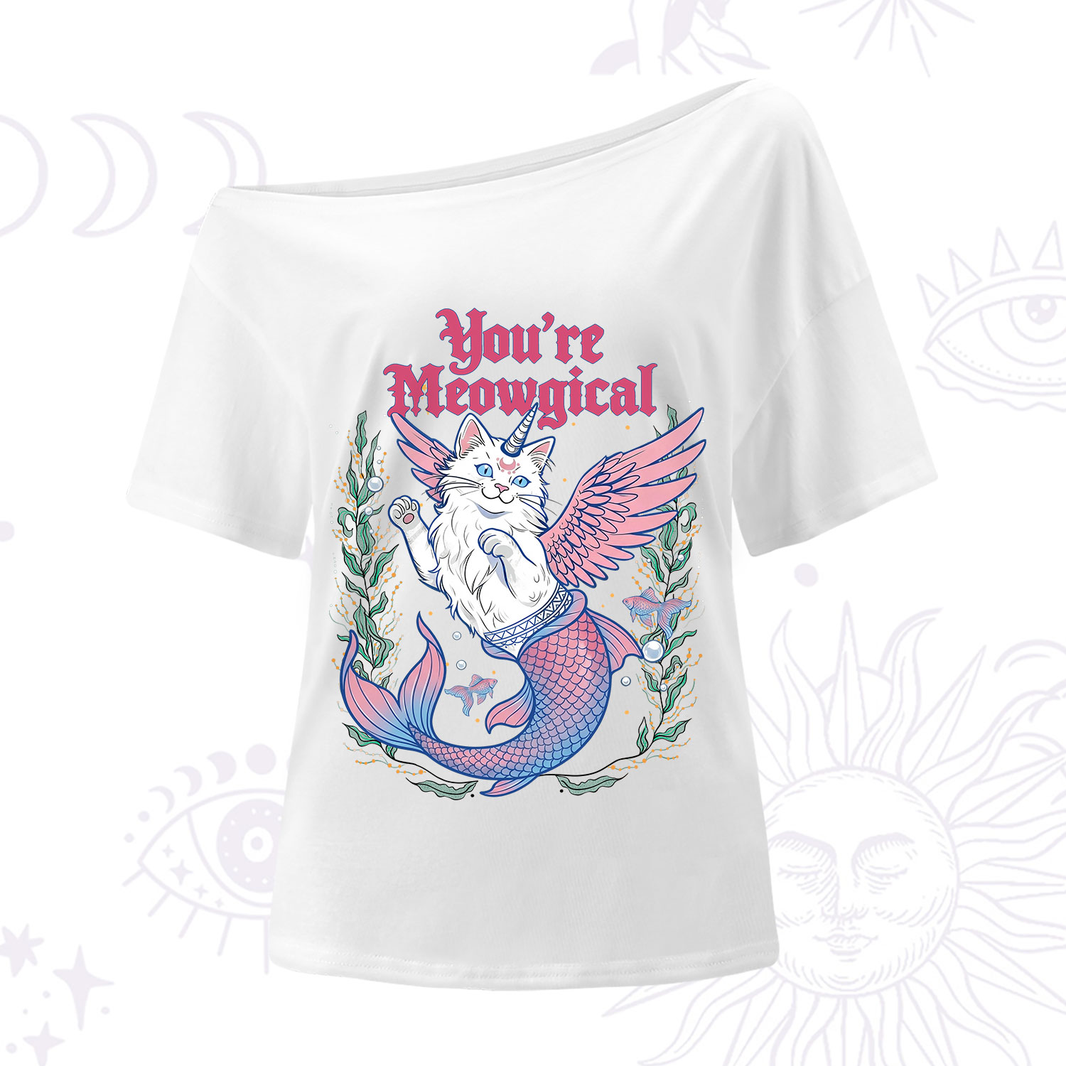 Purplehecate You're Meowgical One Shoulder T-Shirt