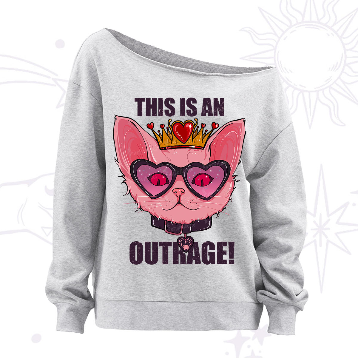 Purplehecate This is an Outrage Off The Shoulder Sweatshirt