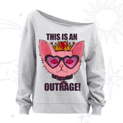 Purplehecate This is an Outrage Off The Shoulder Sweatshirt