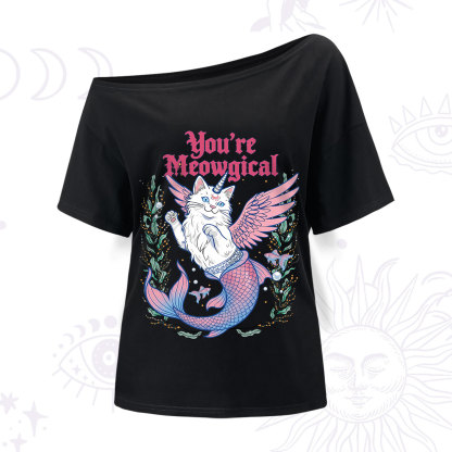 Purplehecate You're Meowgical One Shoulder T-Shirt
