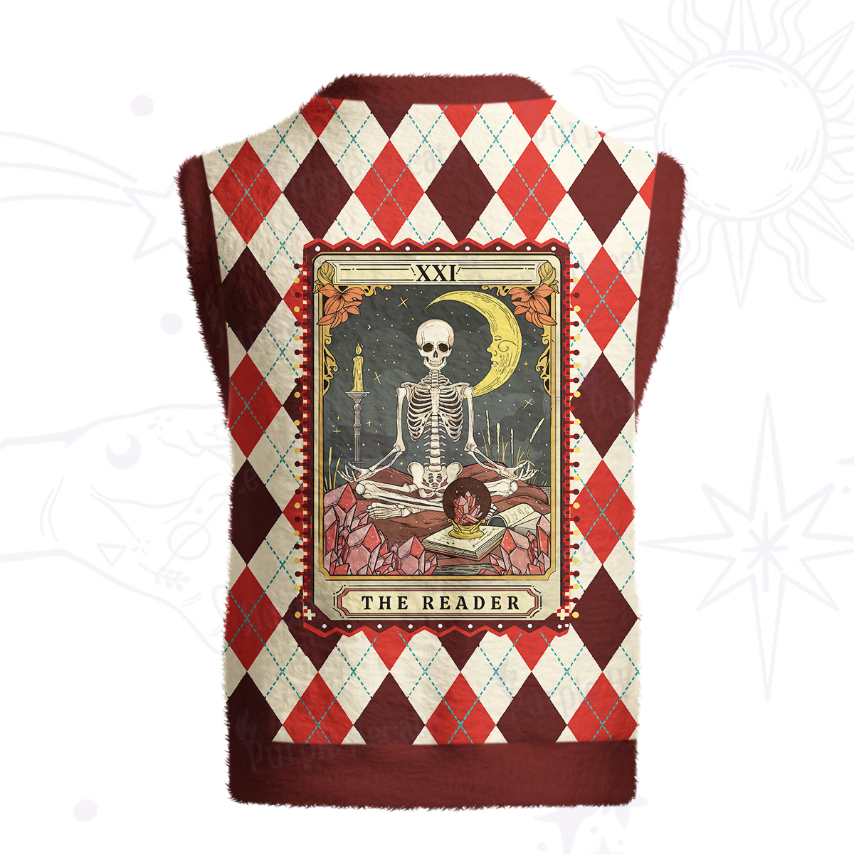 Purplehecate The Reader Tarot Ugly Sweater Vest
