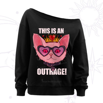 Purplehecate This is an Outrage Off The Shoulder Sweatshirt