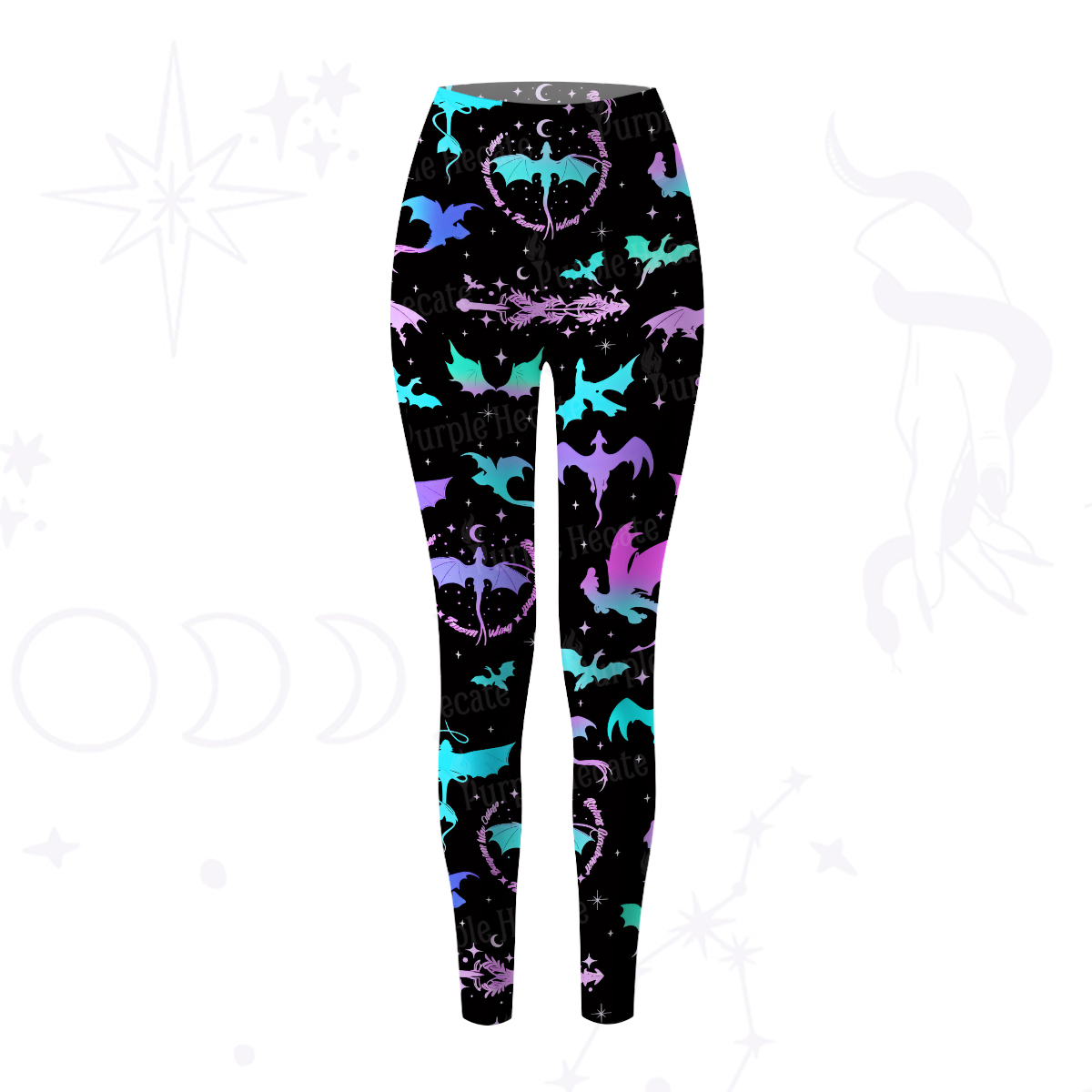 Purplehecate Neon Fantasy Dragon Allover Yoga Pants