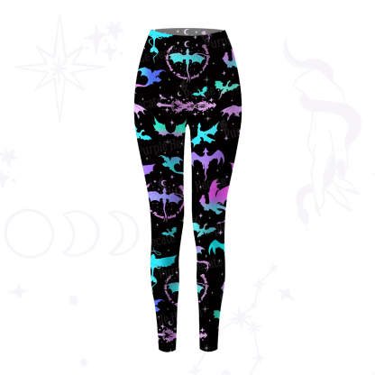 Purplehecate Neon Fantasy Dragon Allover Yoga Pants