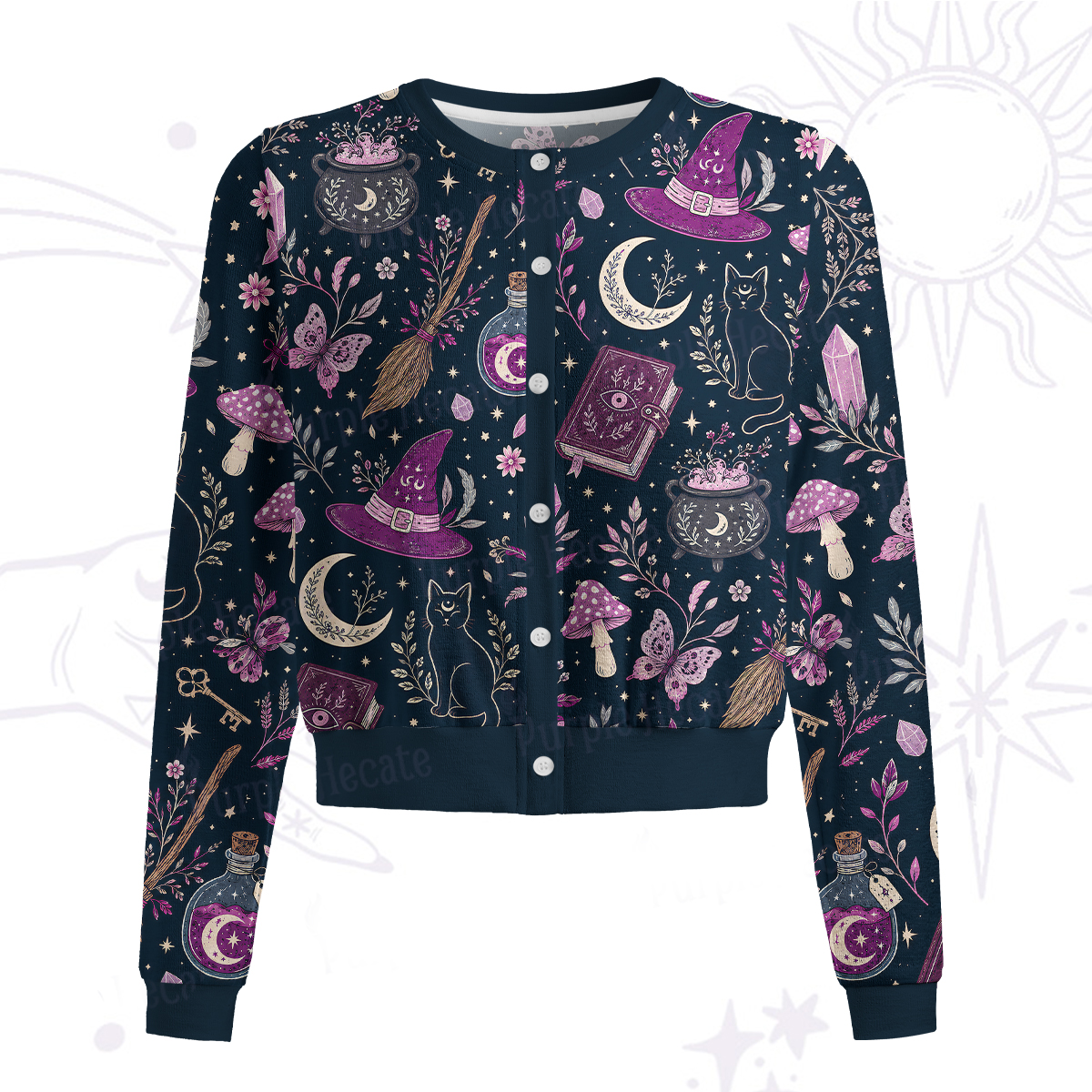 Purplehecate Witchcraft Spellbook Knit Cardigan