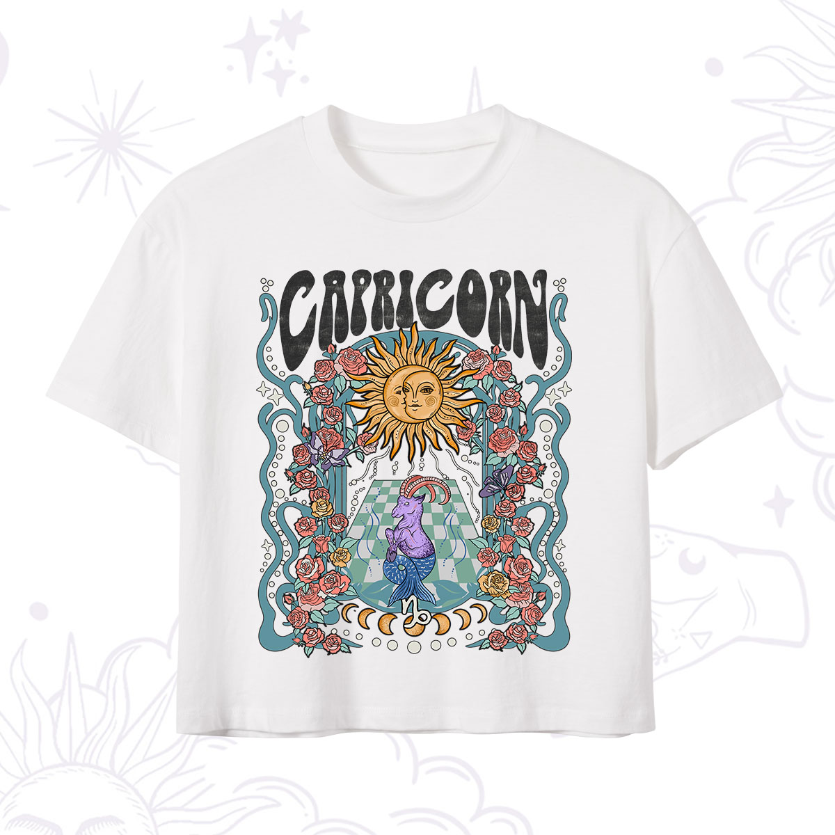 Purplehecate Capricorn Spirit Zodiac Crop T-Shirt 