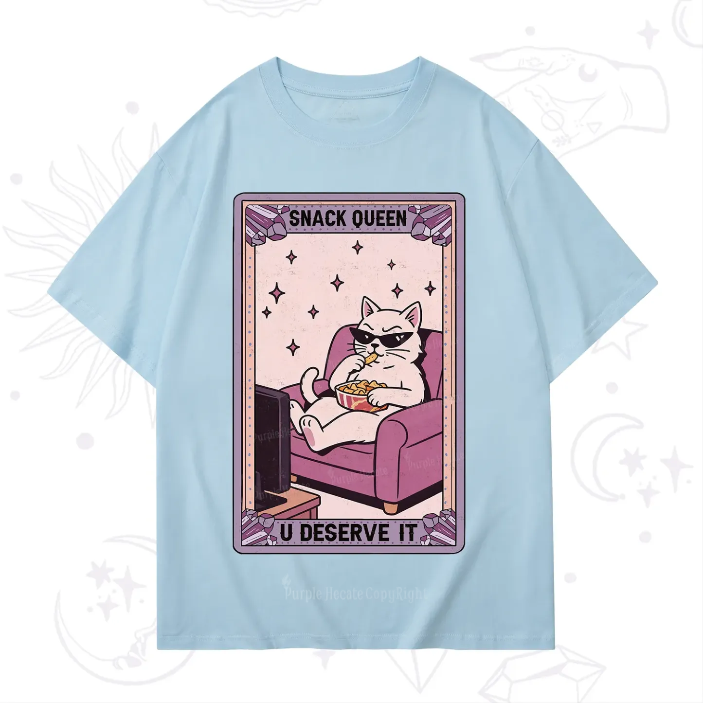 Purplehecate The Snack Queen Cat Tarot T-Shirt