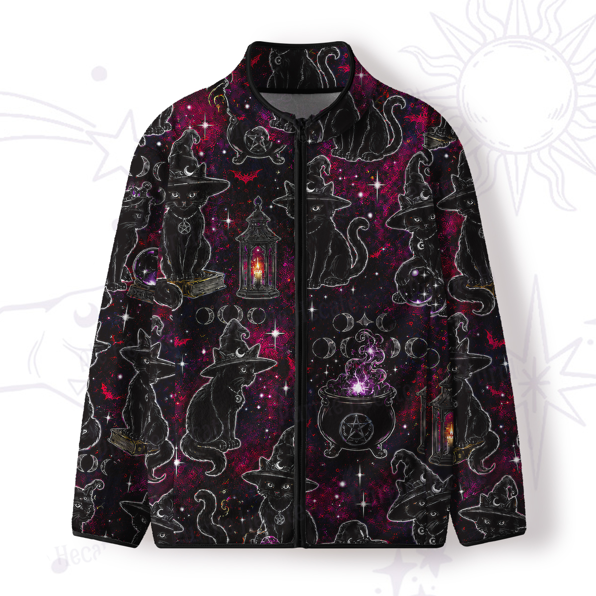 Purplehecate Brewing Black Cat Full Zip Fleece Jacket