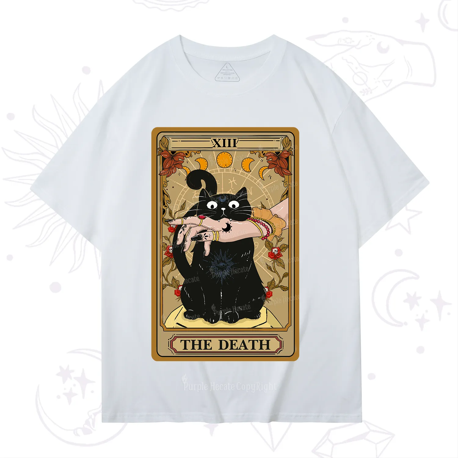Purplehecate The Death Tarot Black Cat T-Shirt