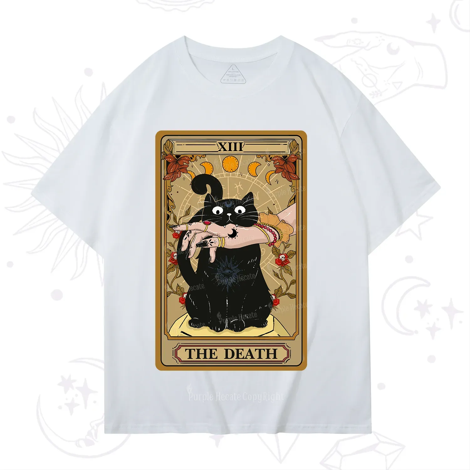 Purplehecate The Death Tarot Black Cat T-Shirt