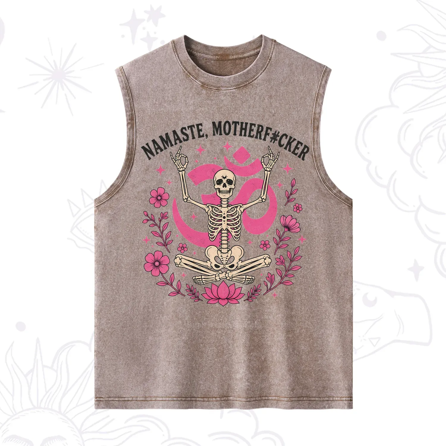 Purplehecate Namaste Motherf*cker Skeleton Washed Tank