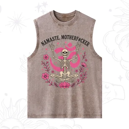 Purplehecate Namaste Motherf*cker Skeleton Washed Tank