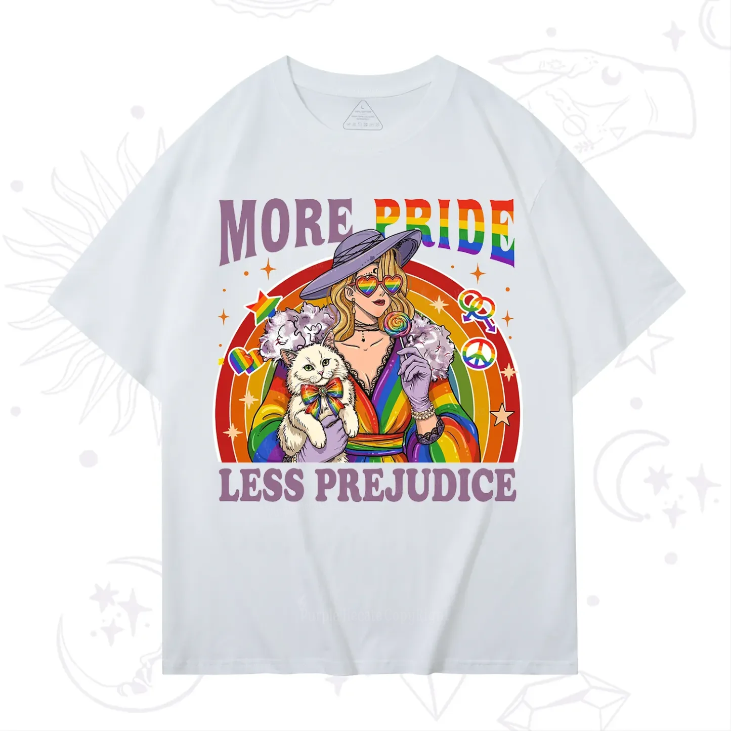 Purplehecate More Pride Less Prejudice Rainbow T-Shirt