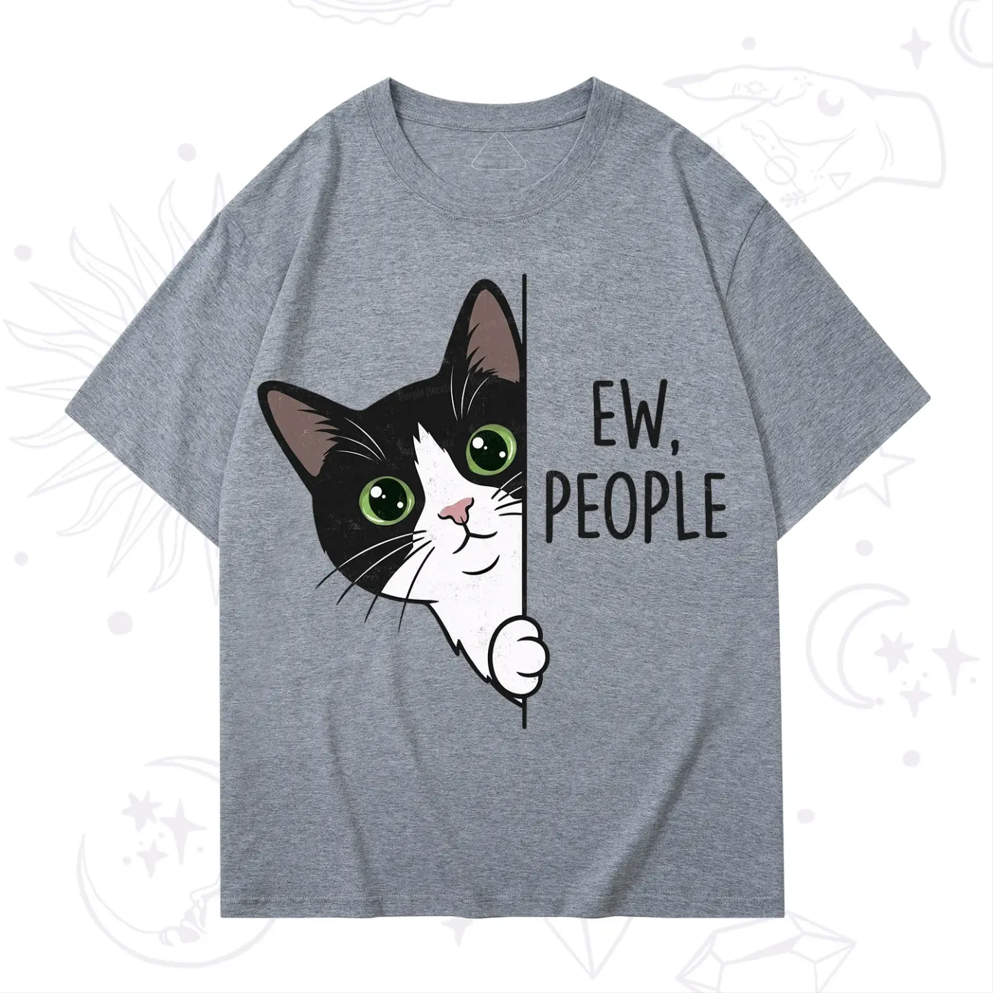 Purplehecate Funny Cat Ew People T-Shirt