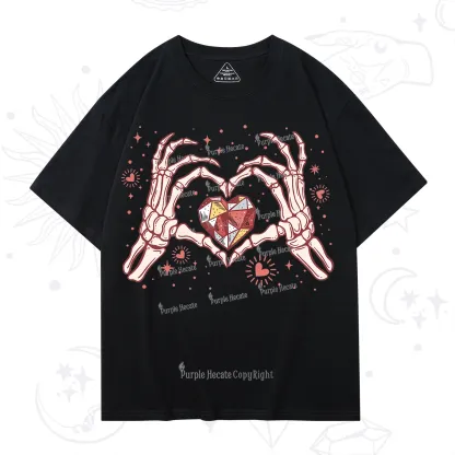 Purplehecate Skeleton Love Hands Valentine T-Shirt
