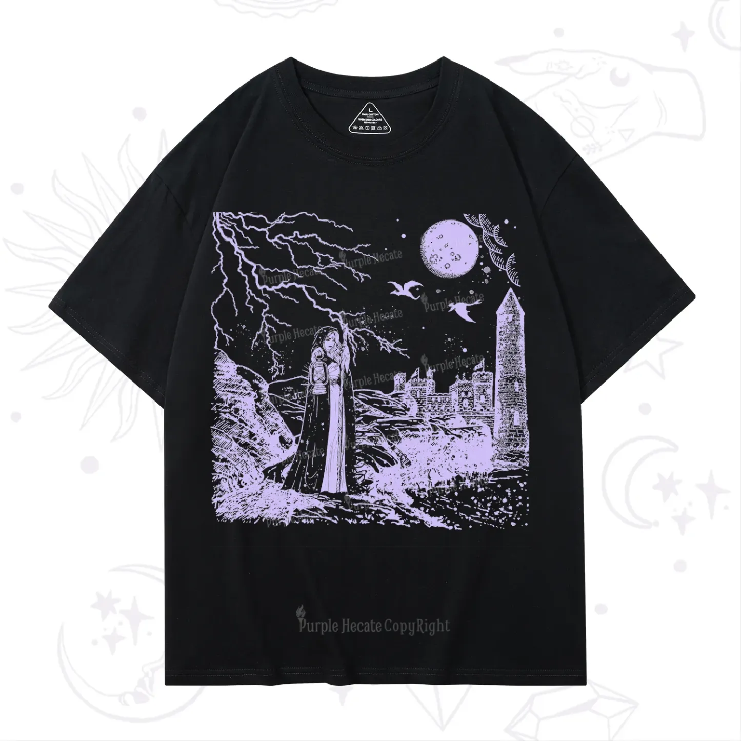 Purplehecate Black Moon Witch Spell Casting T-Shirt