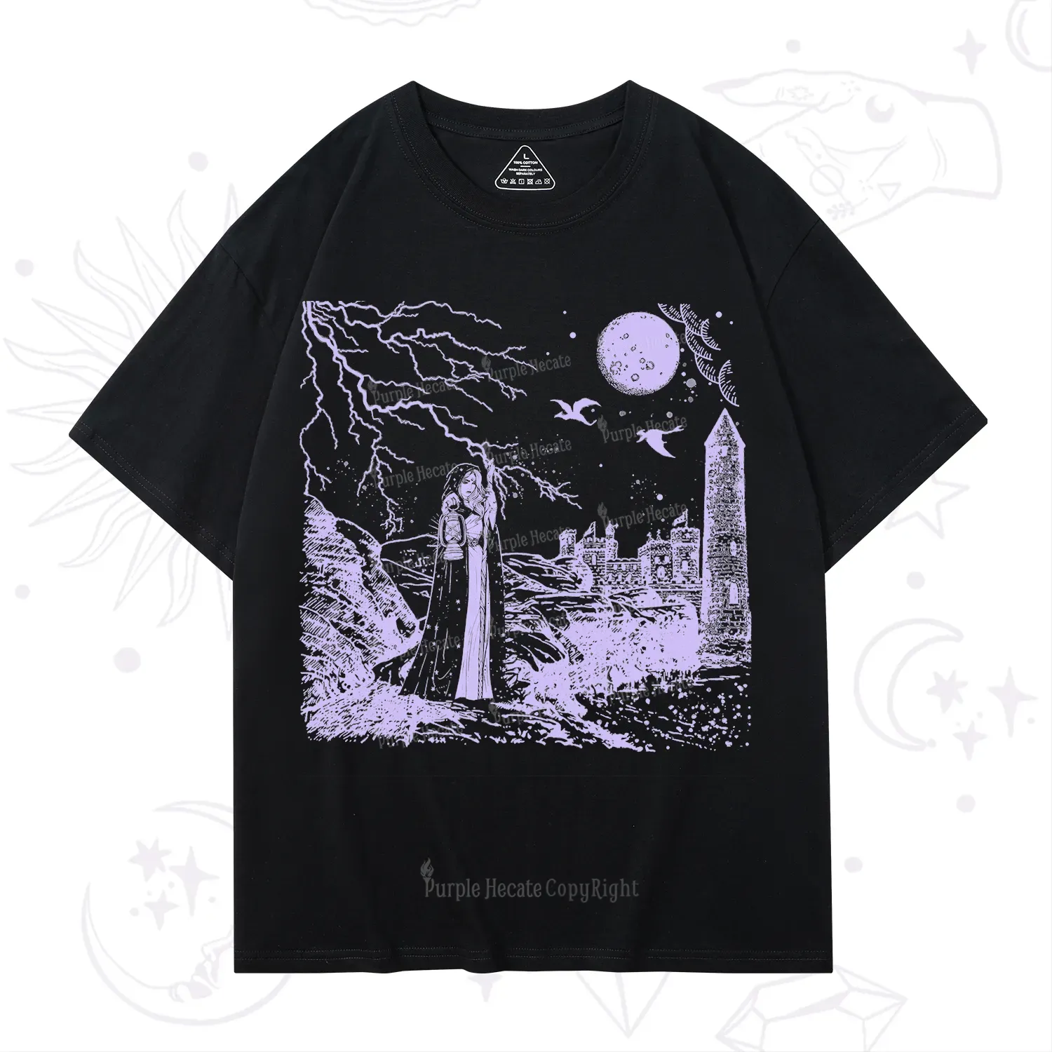 Purplehecate Black Moon Witch Spell Casting T-Shirt