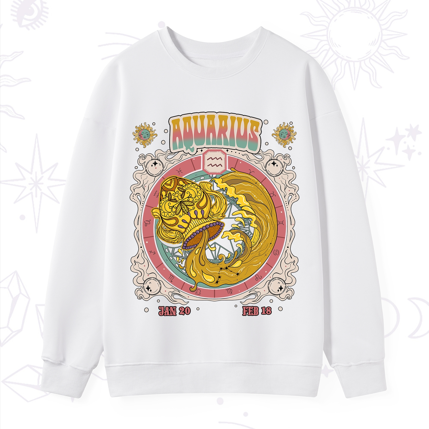 Purplehecate Aquarius Cosmic Zodiac Sweatshirt