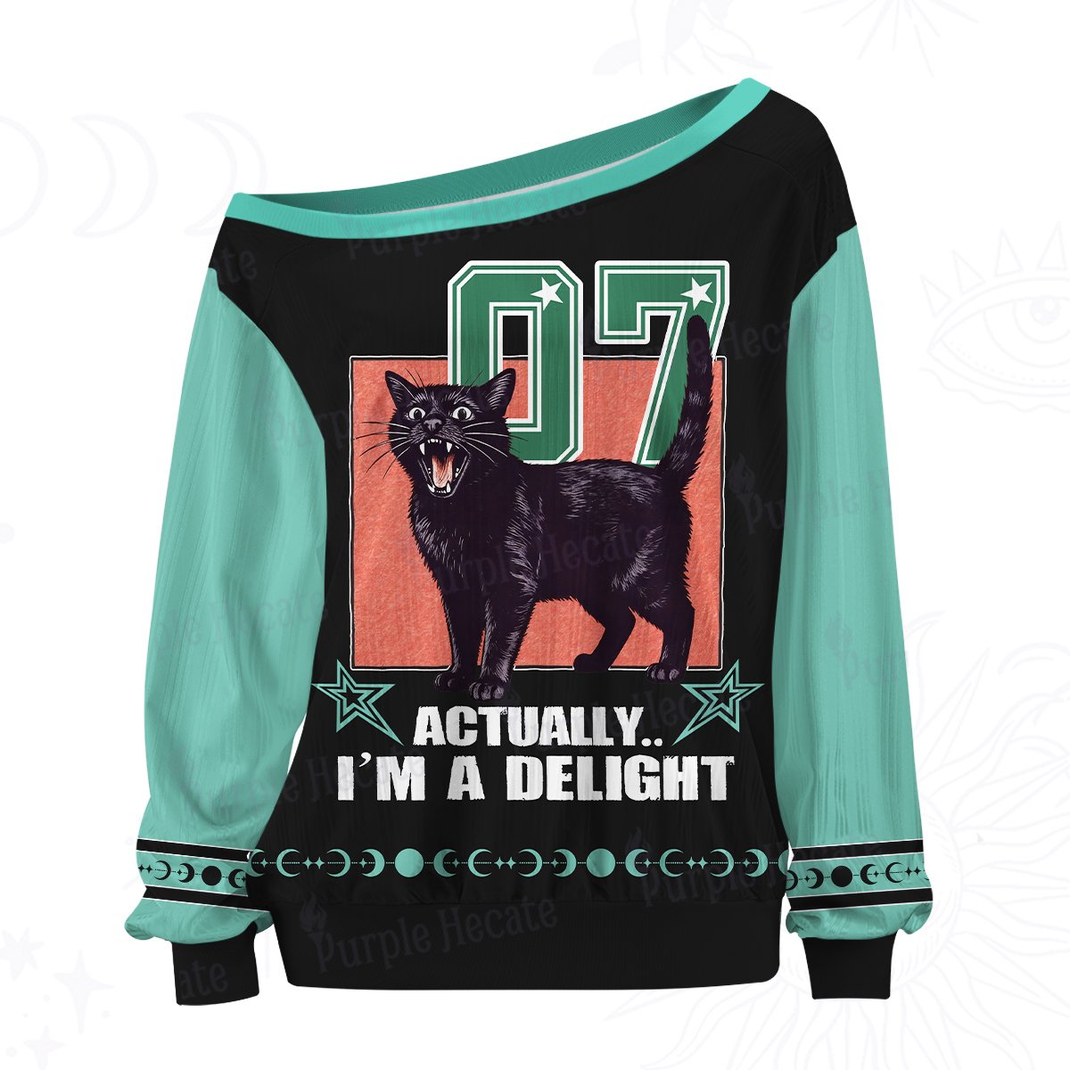 Purplehecate Actually Im a Delight Off The Shoulder Graphic Jersey