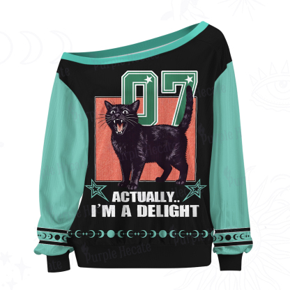 Purplehecate Actually Im a Delight Off The Shoulder Graphic Jersey