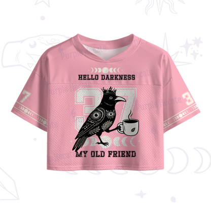 Purplehecate Hello Darkness My Old Friend Crop Sports Jersey