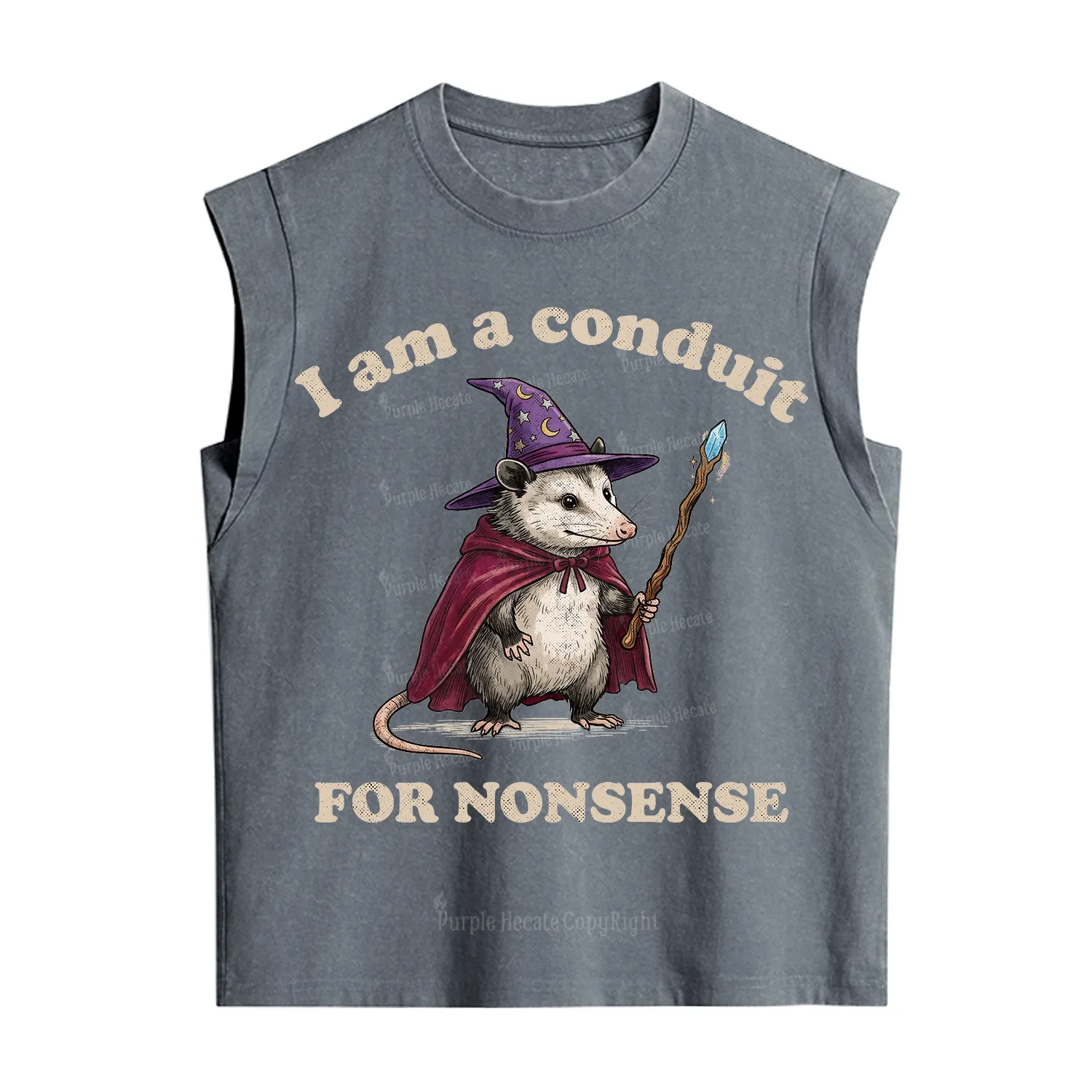 Purplehecate I Am A Conduit for Nonsense Possum Vintage Washed Tank