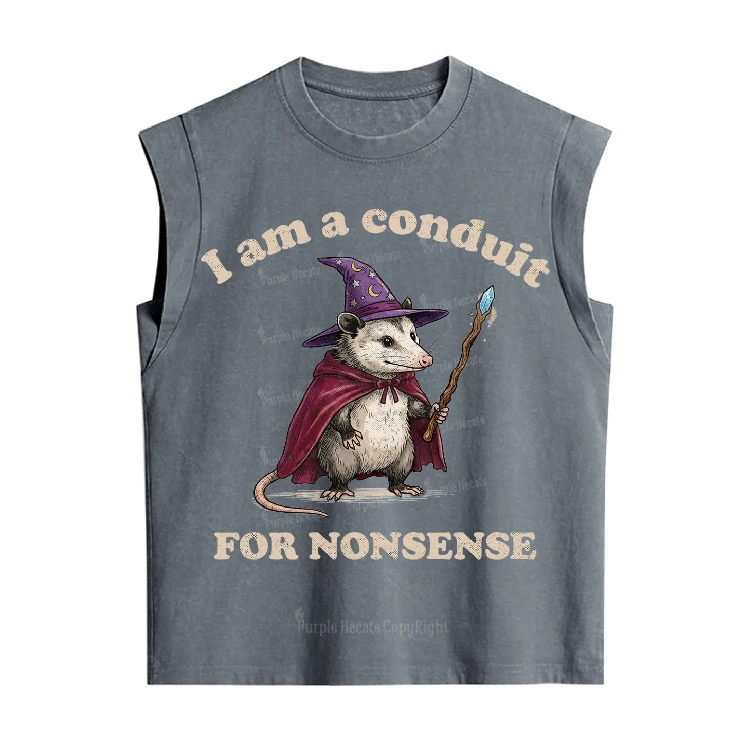Purplehecate I Am A Conduit for Nonsense Possum Vintage Washed Tank