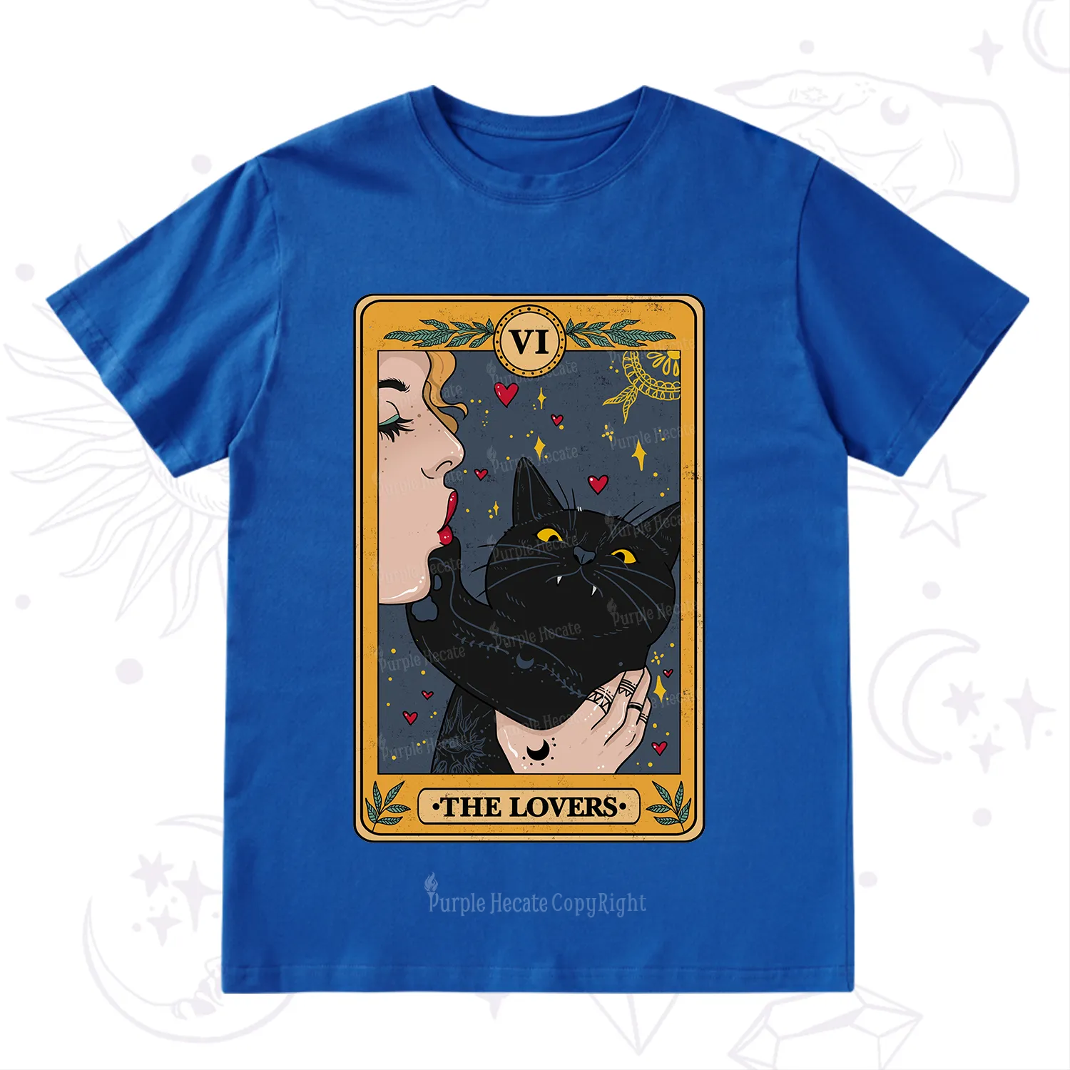 Purplehecate The Lovers Cat Tarot T-Shirt