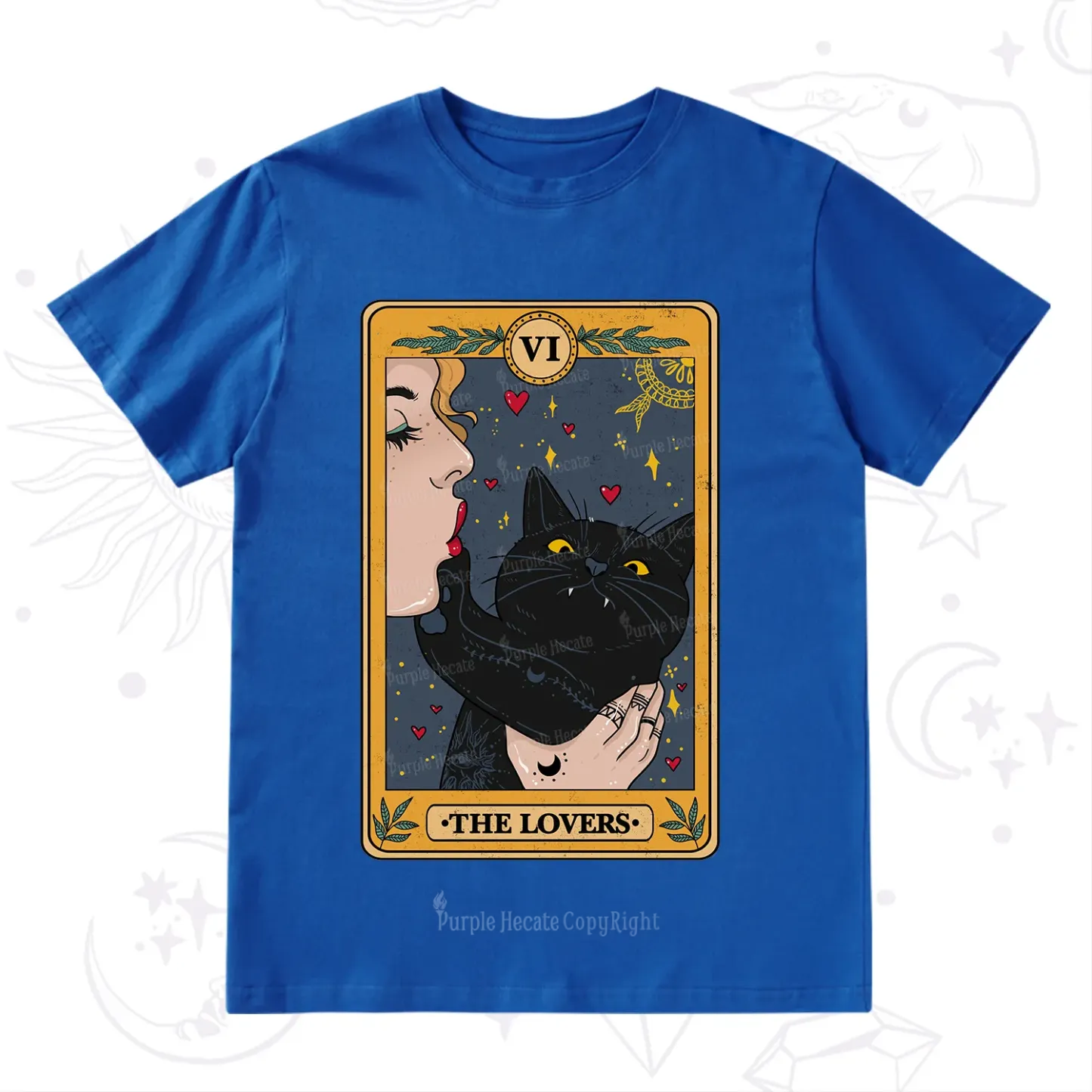 Purplehecate The Lovers Cat Tarot T-Shirt