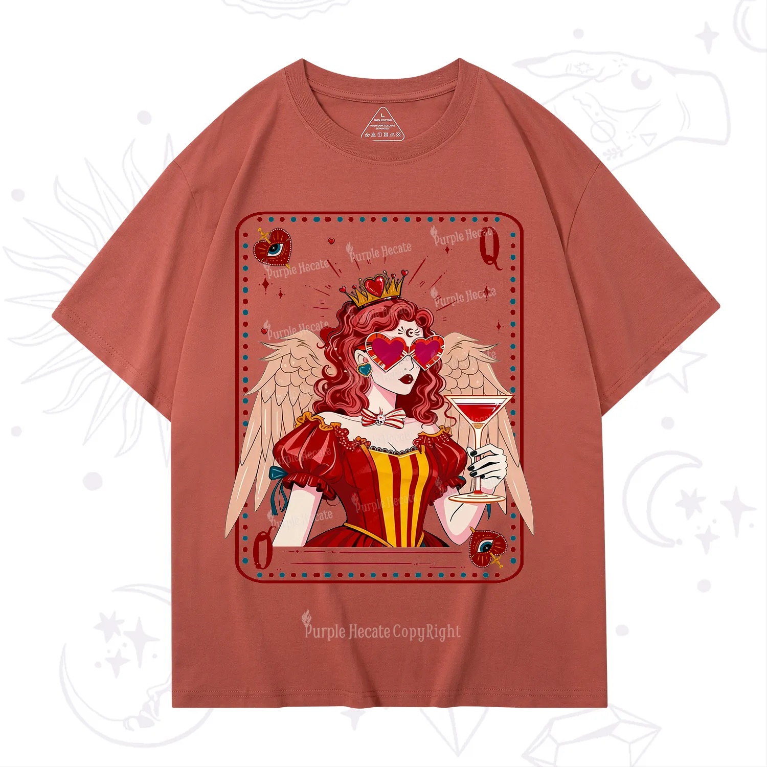 Purplehecate Queen of Hearts Angel Graphic T-Shirt