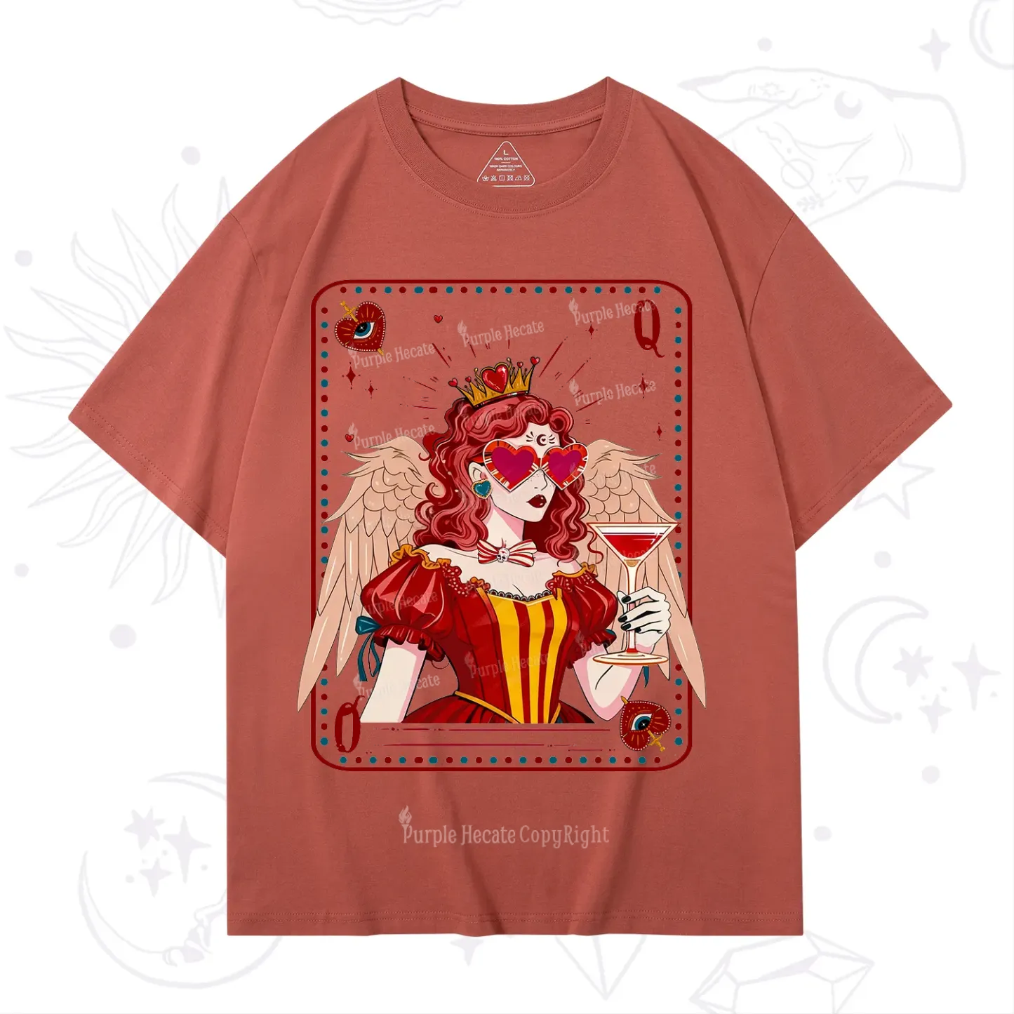 Purplehecate Queen of Hearts Angel Graphic T-Shirt