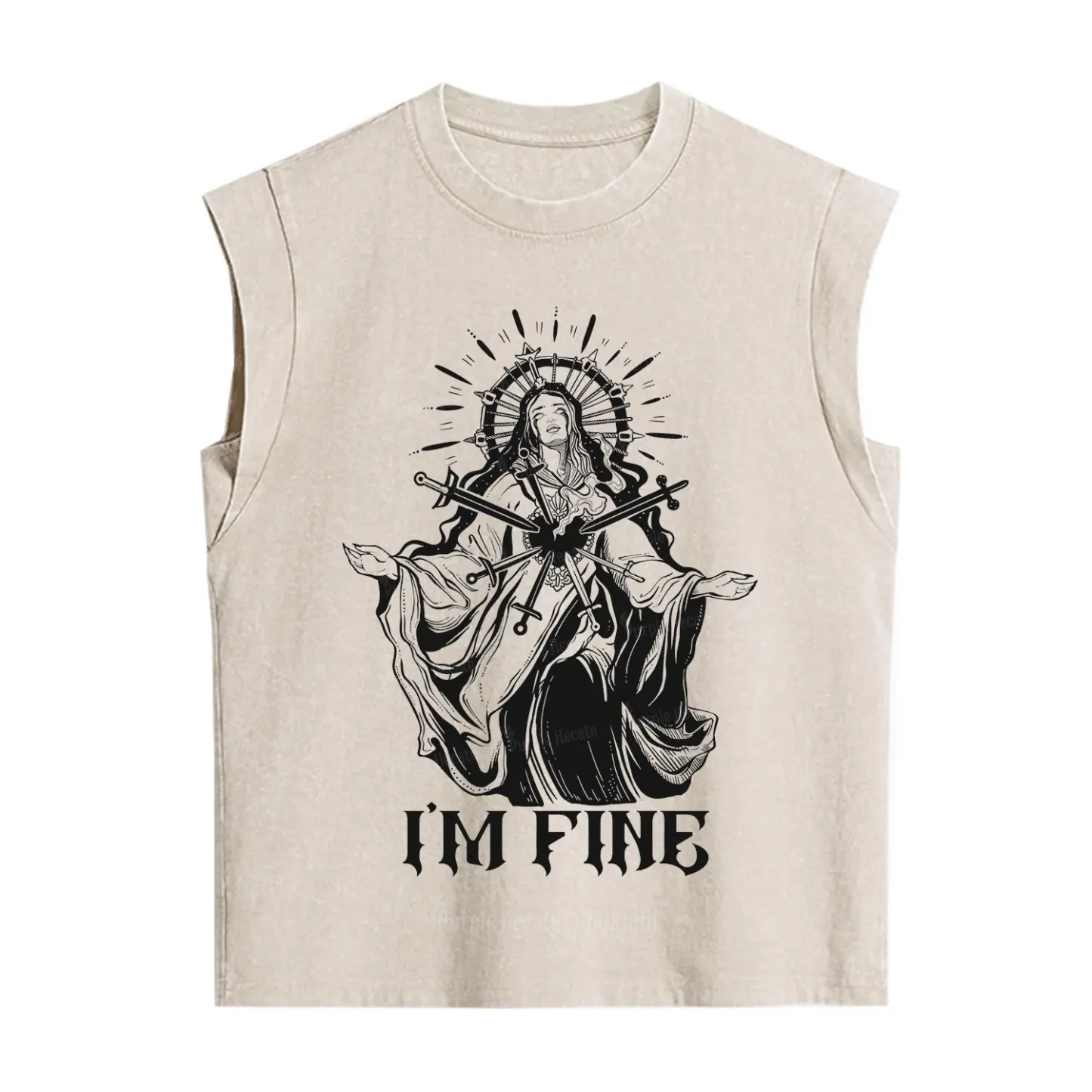 Purplehecate I'm Fine Vintage Washed Tank