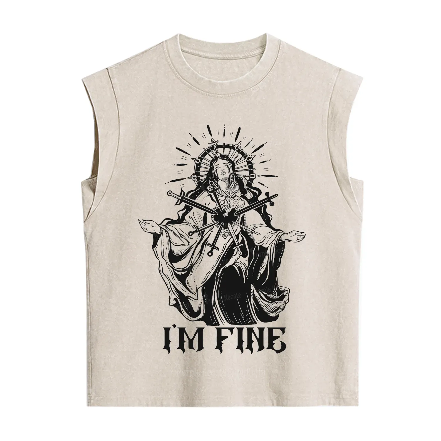 Purplehecate I'm Fine Vintage Washed Tank