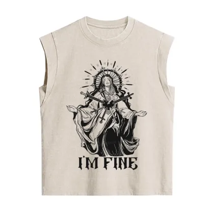Purplehecate I'm Fine Vintage Washed Tank