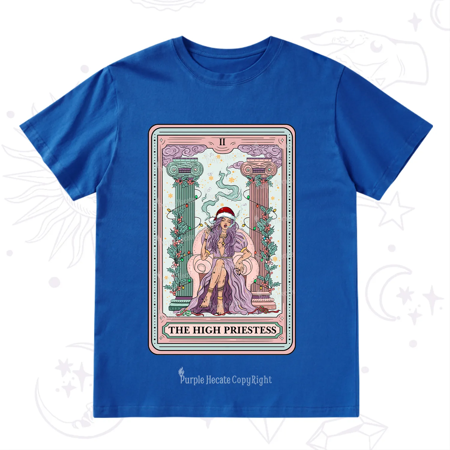 Purplehecate The High Priestess Tarot Card Christmas T-Shirt