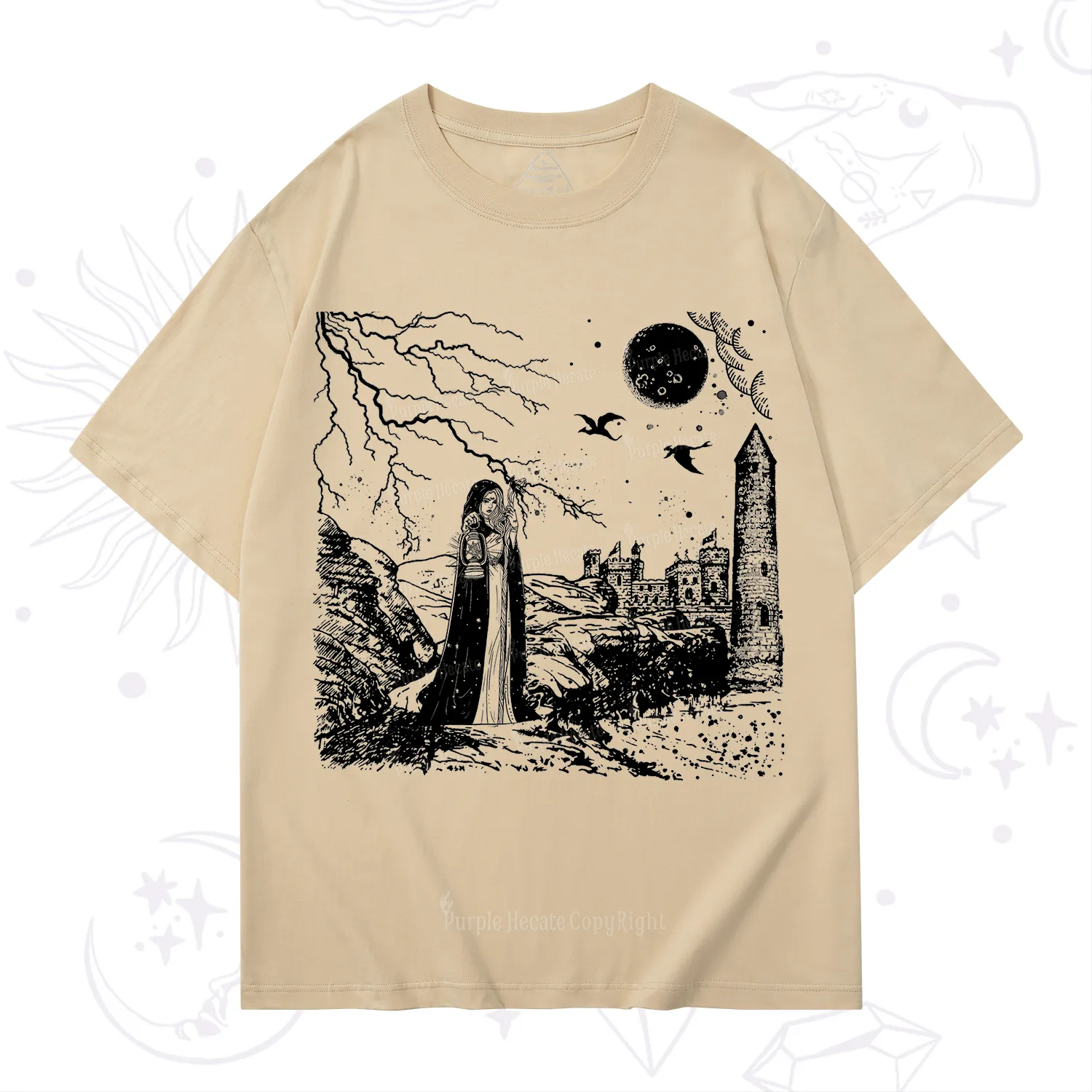 Purplehecate Black Moon Witch Spell Casting T-Shirt