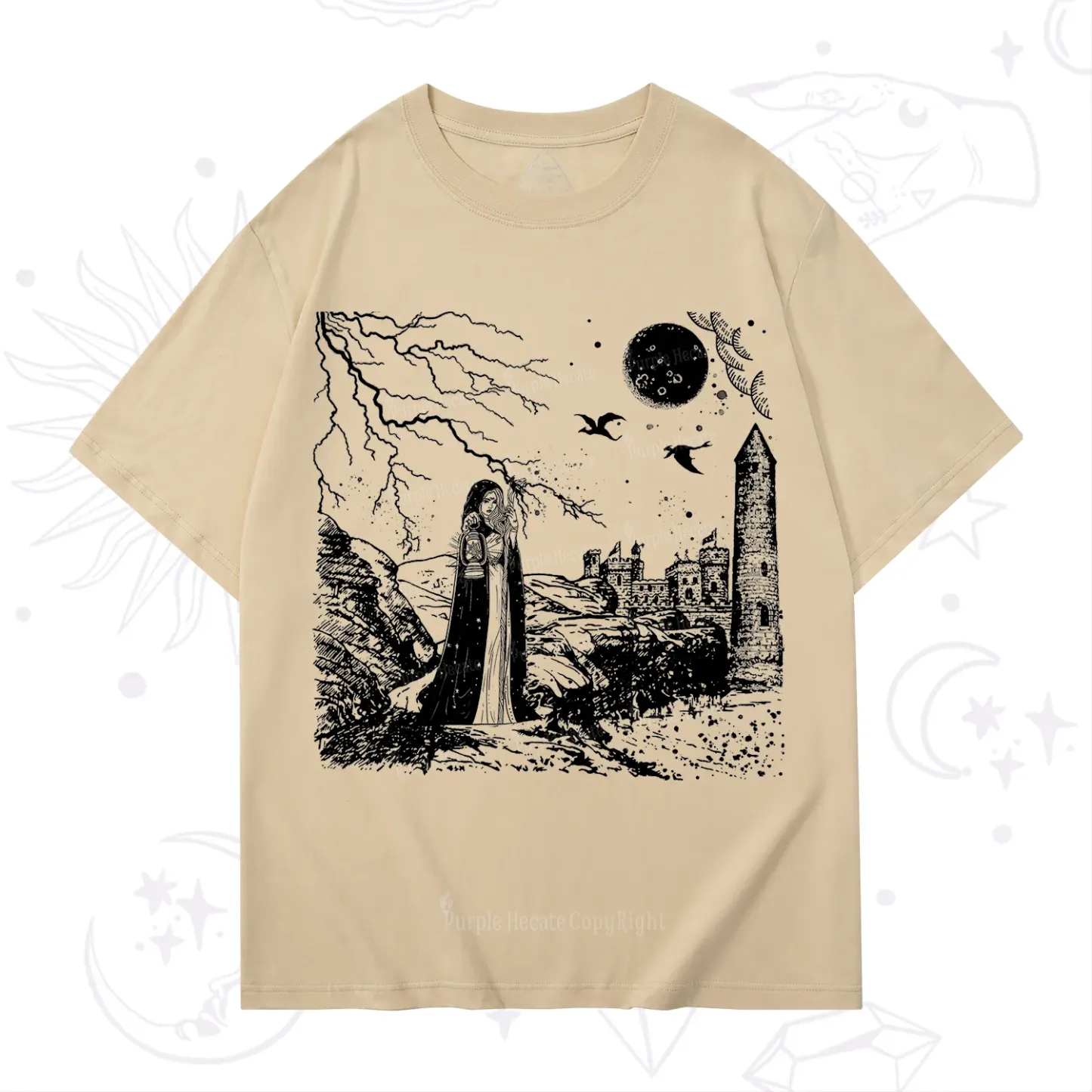 Purplehecate Black Moon Witch Spell Casting T-Shirt