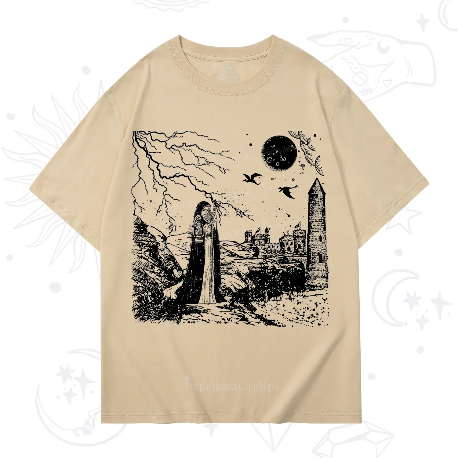 Purplehecate Black Moon Witch Spell Casting T-Shirt