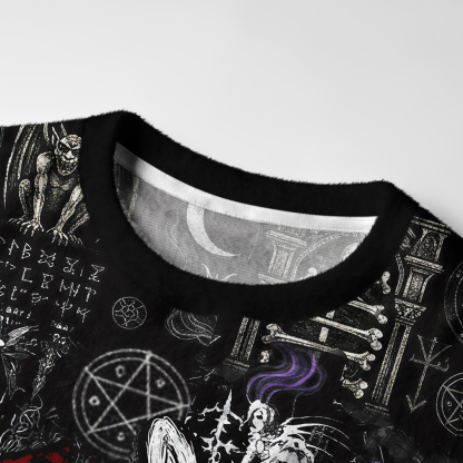 Purplehecate Gothic Cursed Bunny Ritual Fuzzy Ugly Sweatshirt