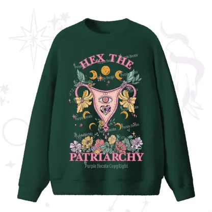 Purplehecate Hex the Patriarchy Feminist Fuzzy Ugly Sweater