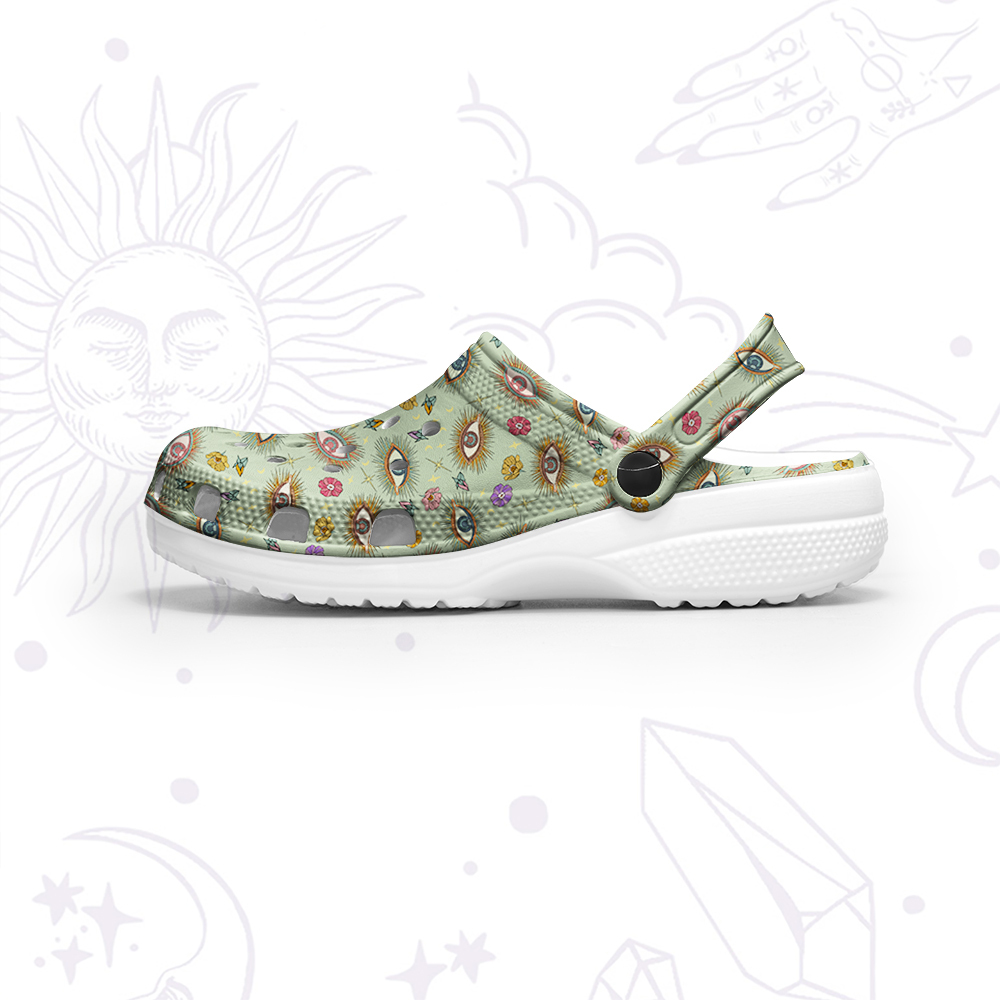 Purplehecate Evil Eye Pattern Rubber Clogs