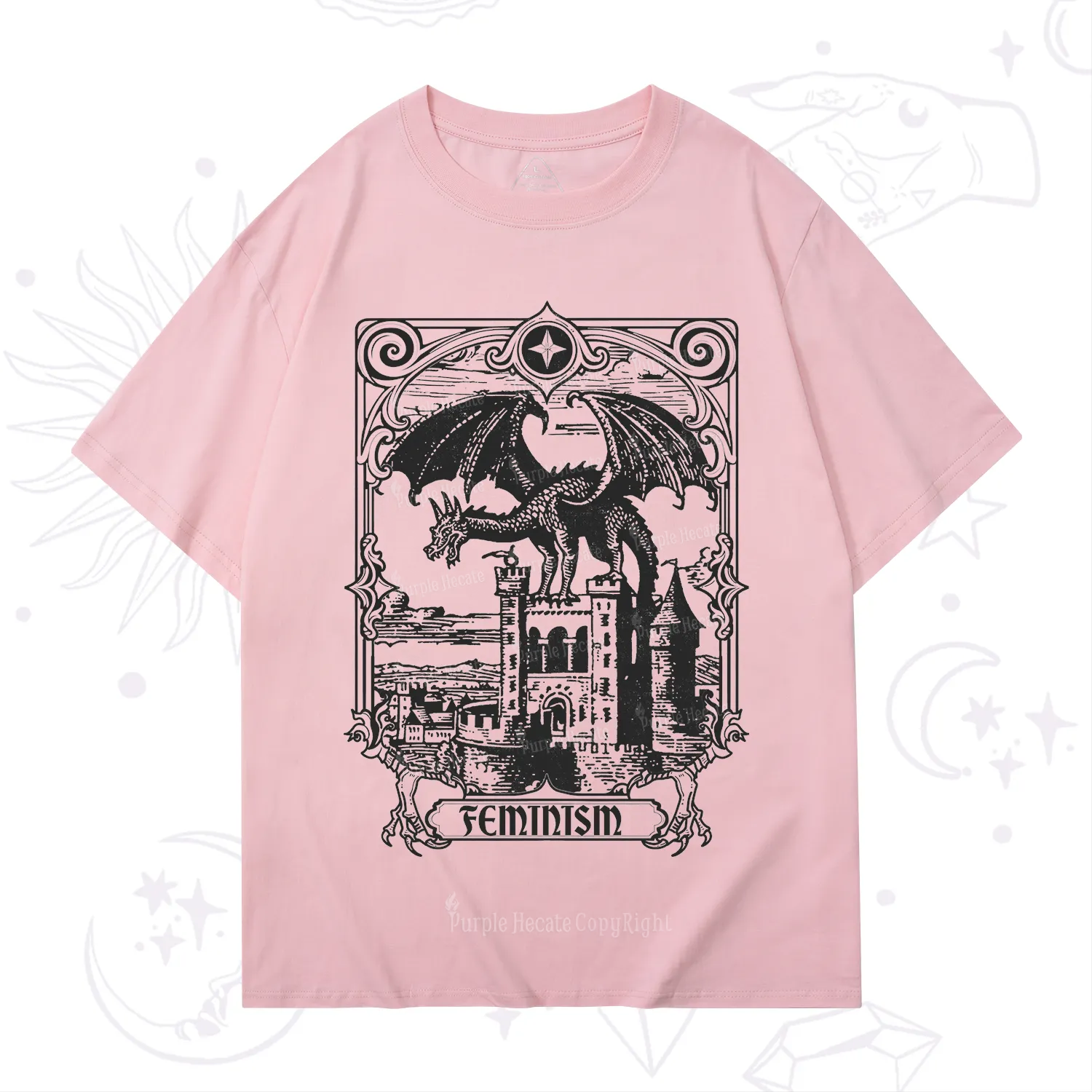 Purplehecate Medieval Feminist Dragon T-Shirt