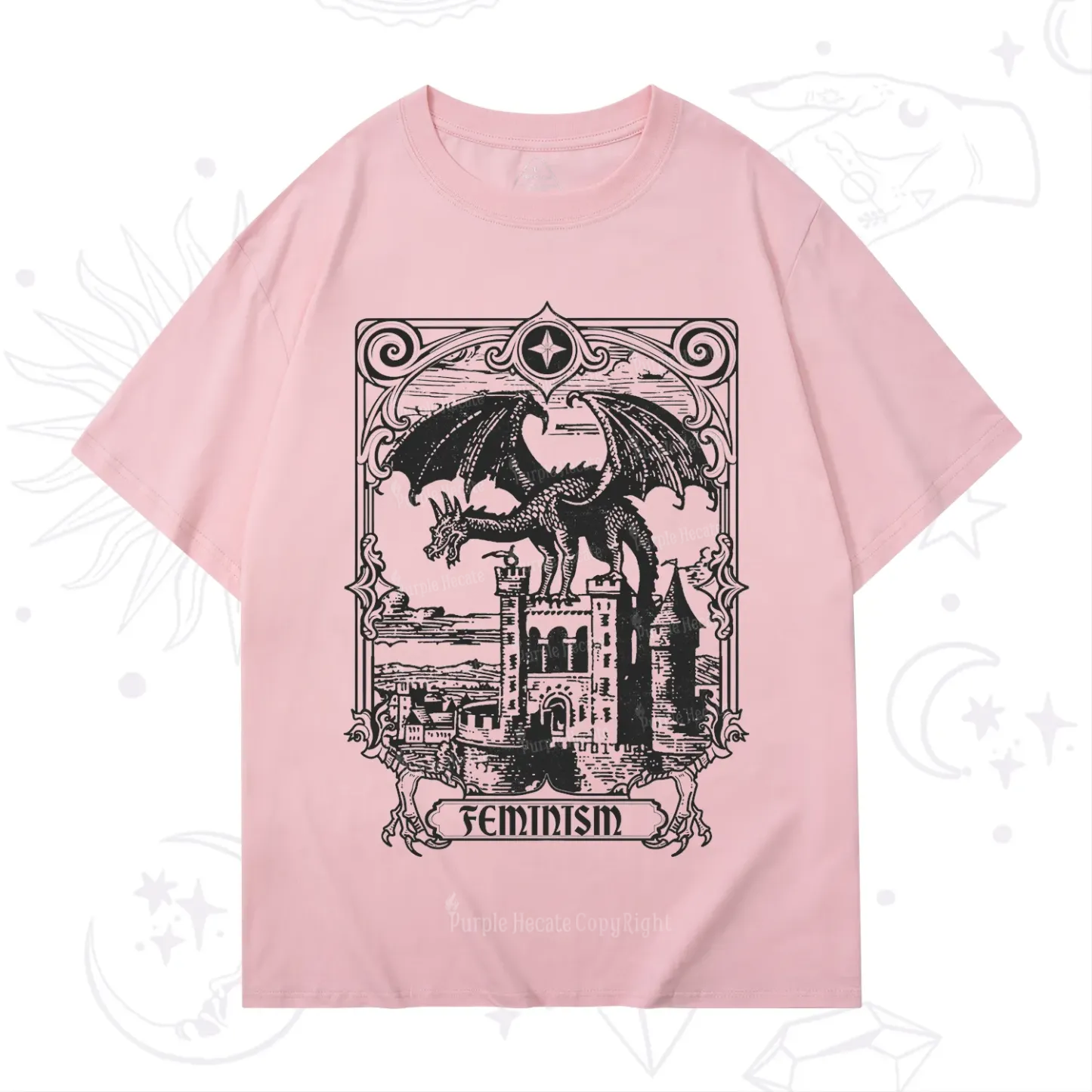 Purplehecate Medieval Feminist Dragon T-Shirt