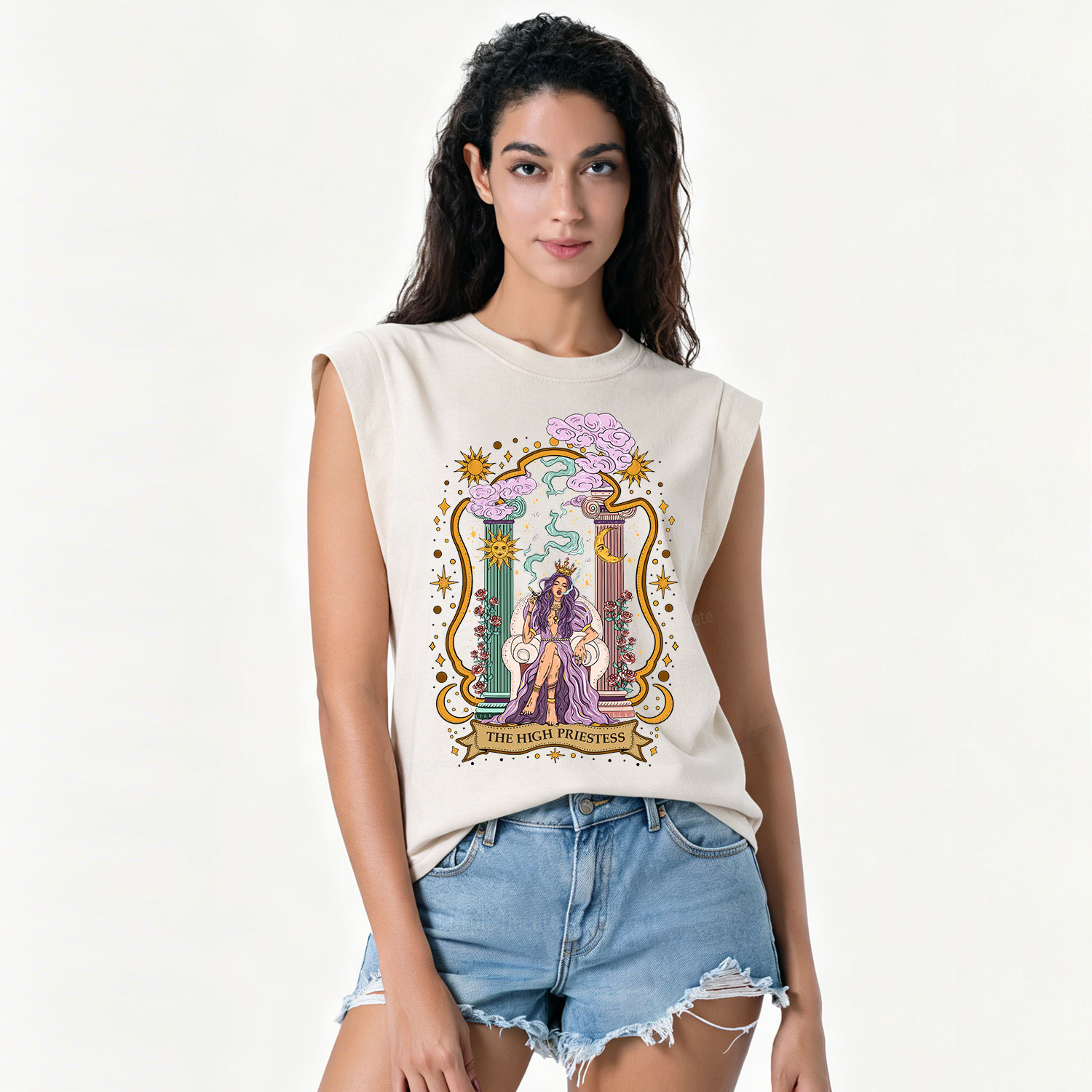 Purplehecate The High Priestess Goddess Vintage Washed Tank
