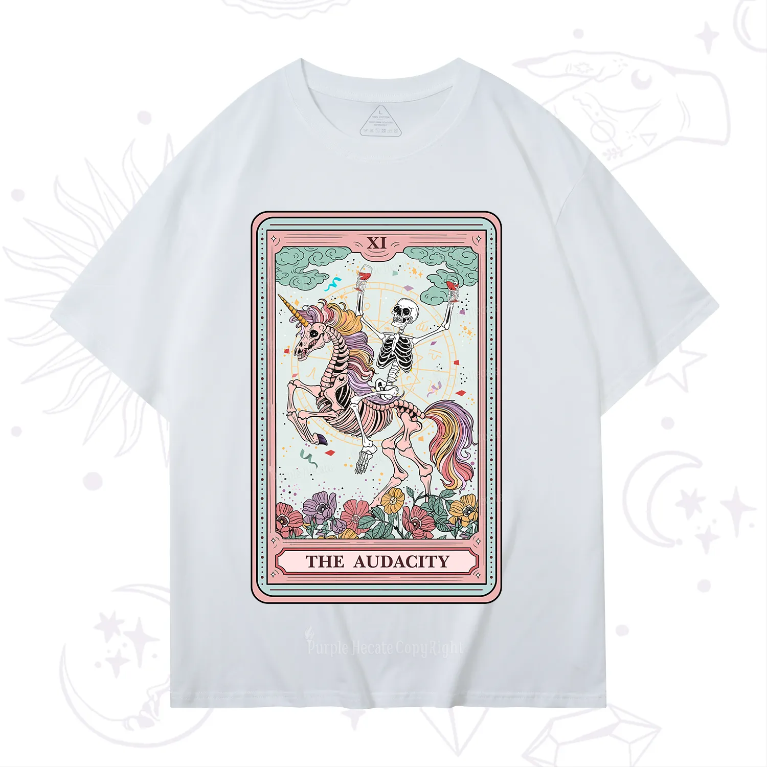 Purplehecate The Funny Skeleton Audacity Tarot T-Shirt