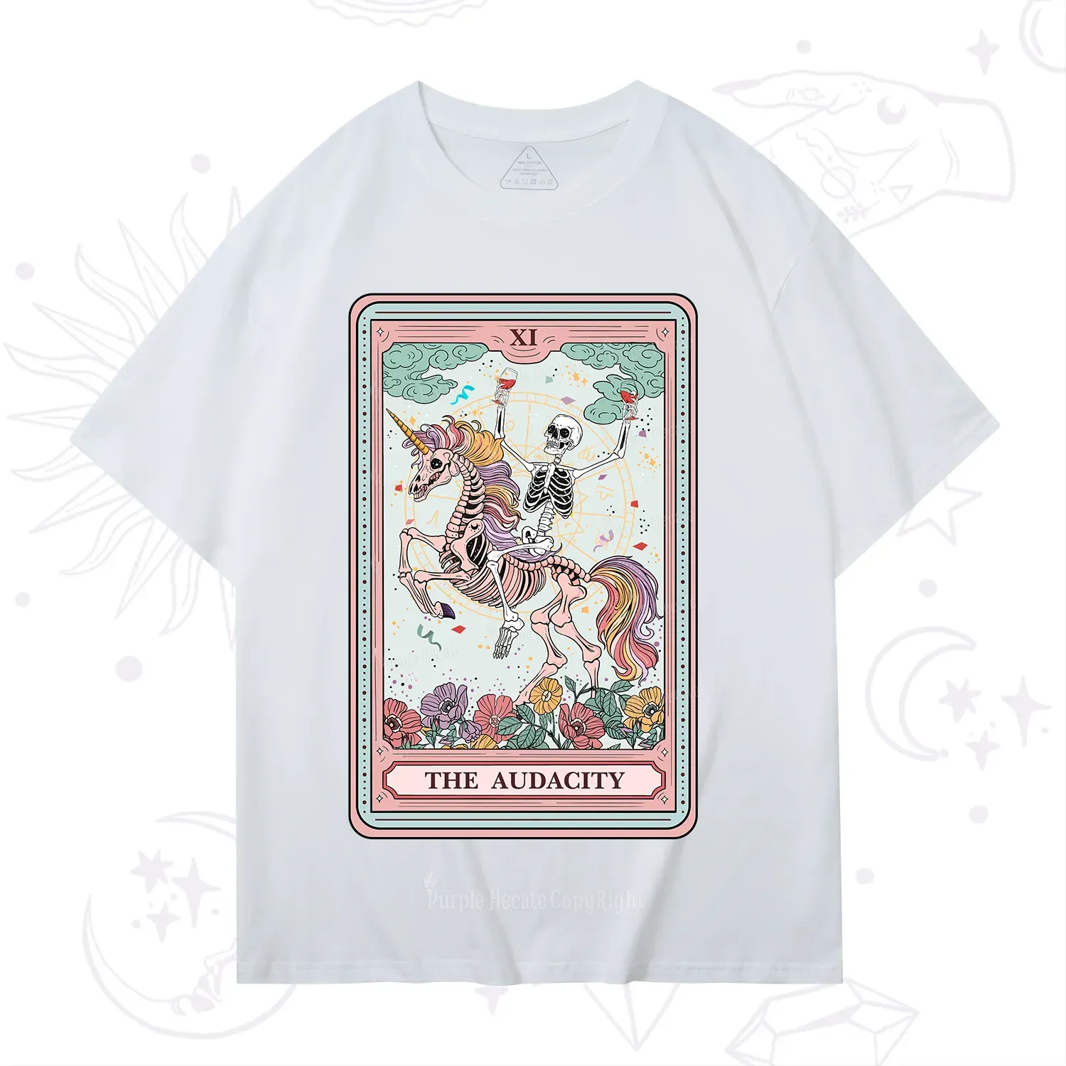 Purplehecate The Funny Skeleton Audacity Tarot T-Shirt
