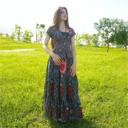 Purplehecate Sacred Flame Heart Convertible Maxi Skirt